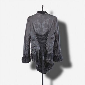 Elegant Black Ruffled Jacket